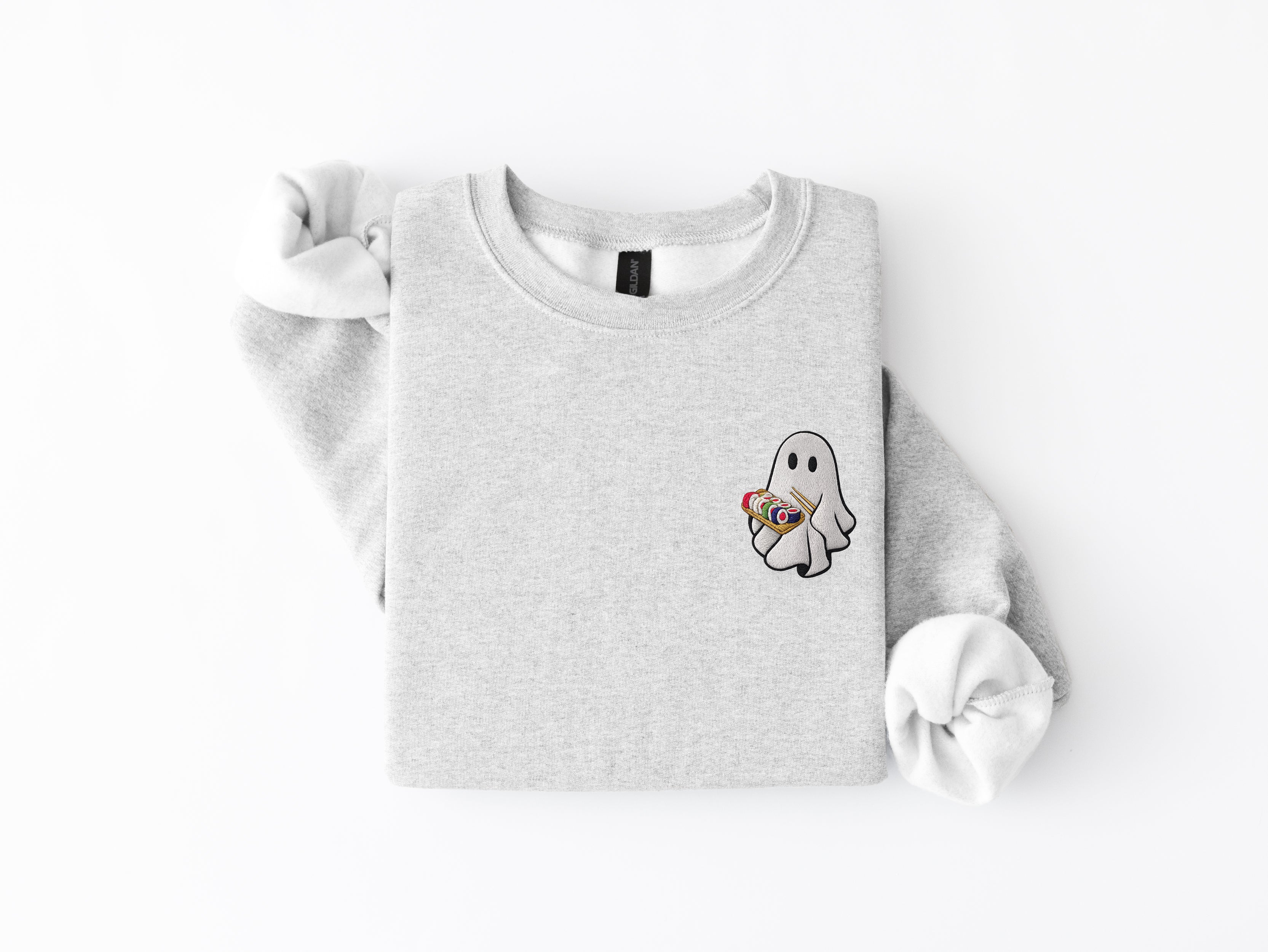 Embroidered Sushi Ghost Sweatshirt