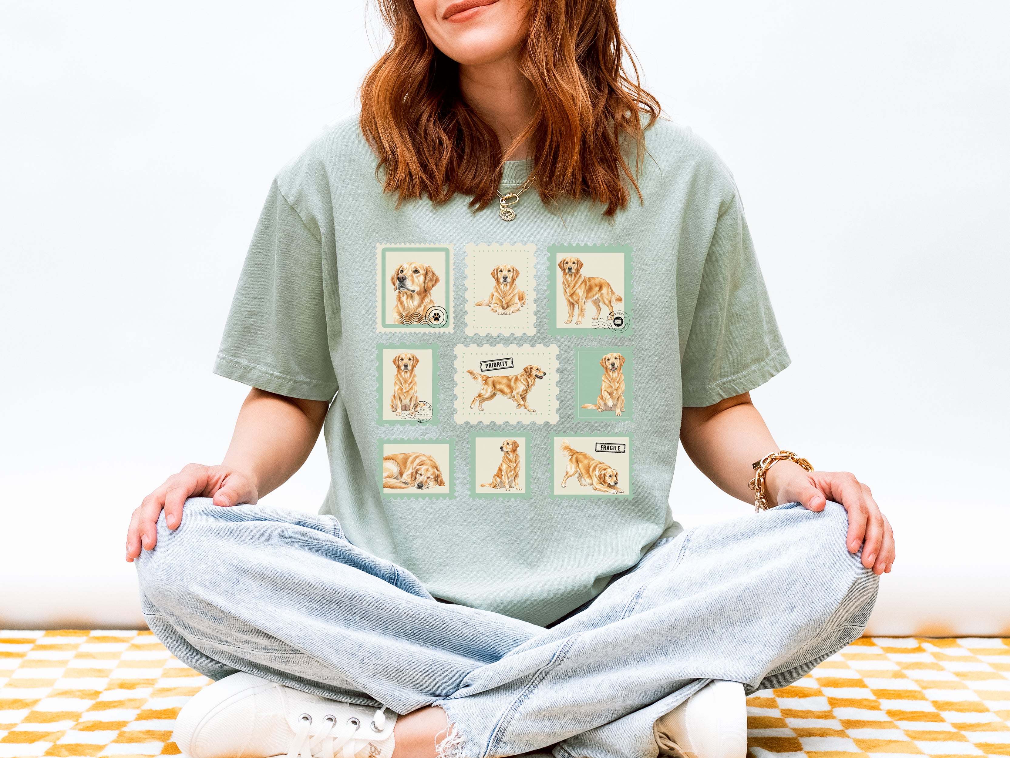 Vintage Golden Retriever Stamp Tee