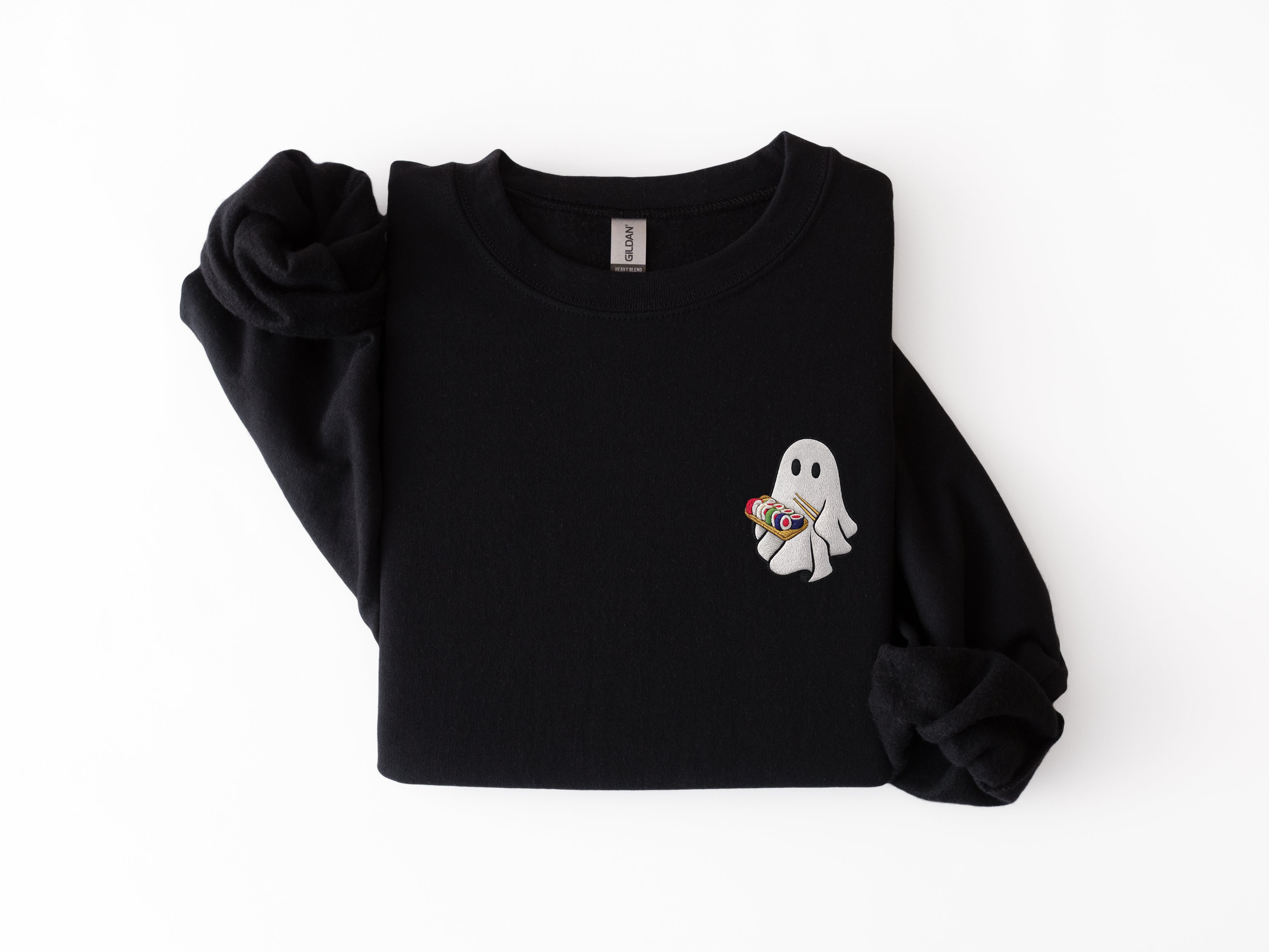 Embroidered Sushi Ghost Sweatshirt