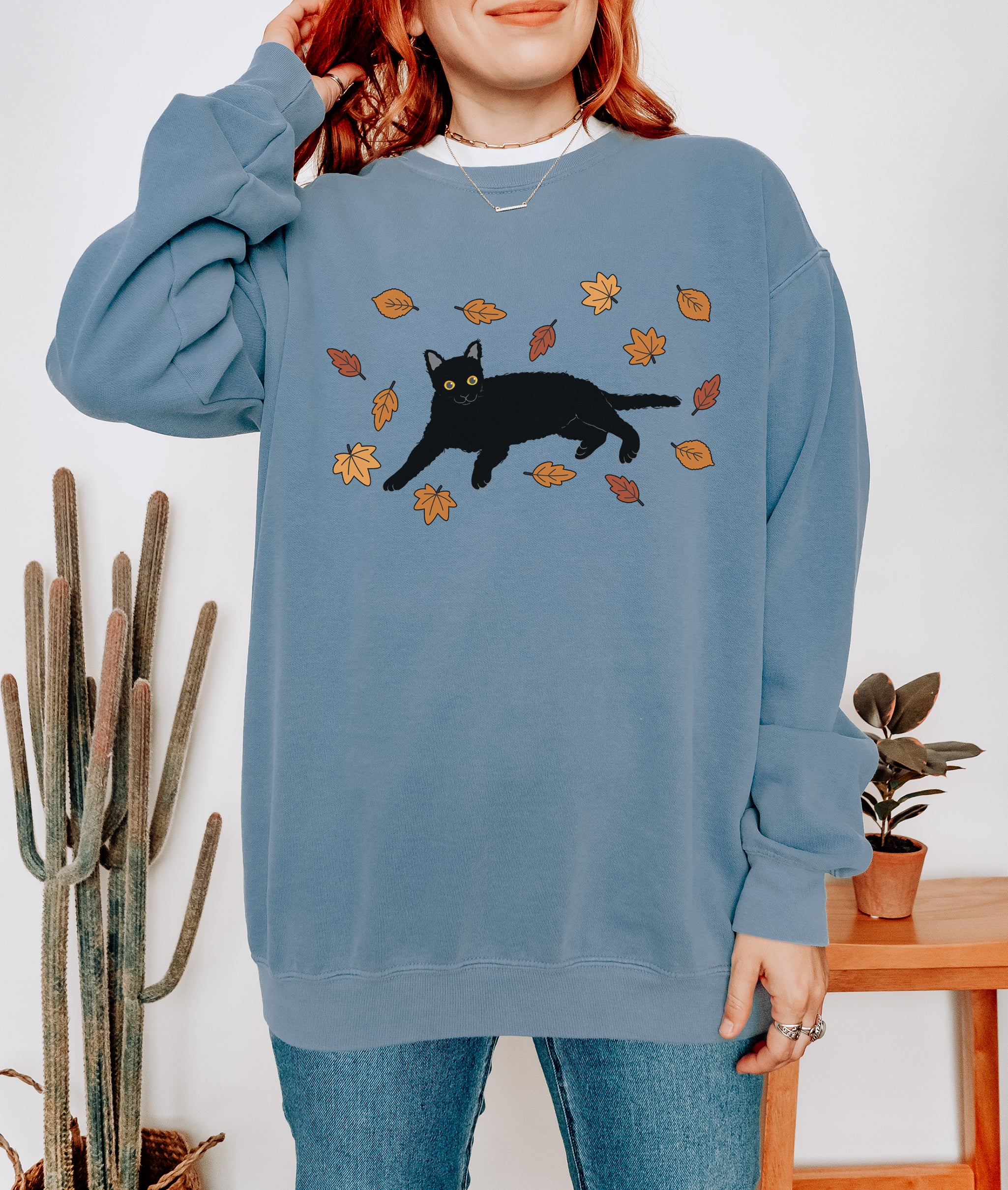Fall Black Cat Sweatshirt Sweatshirt