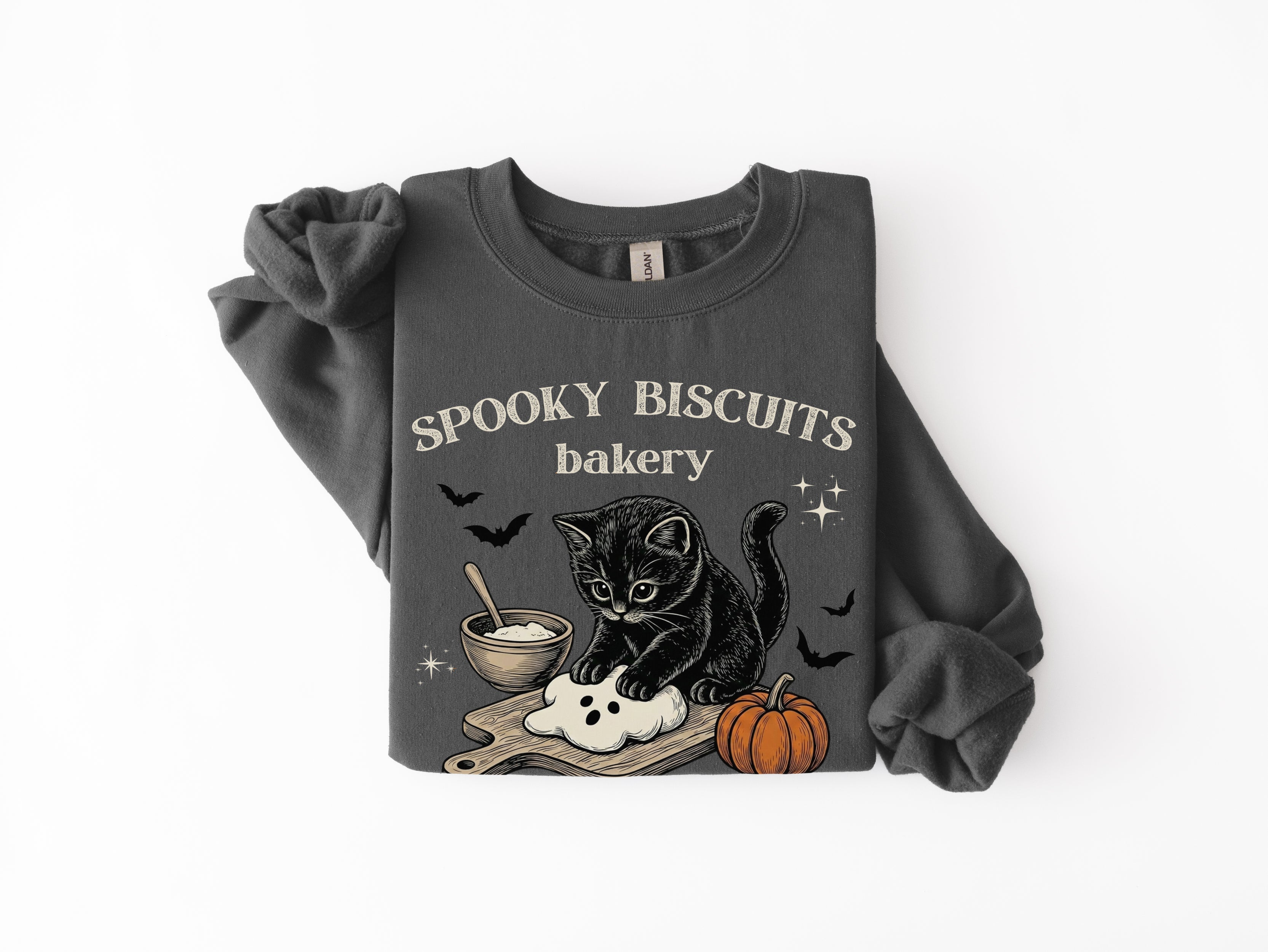 Spooky Biscuits Bakery Cat Sweatshirt