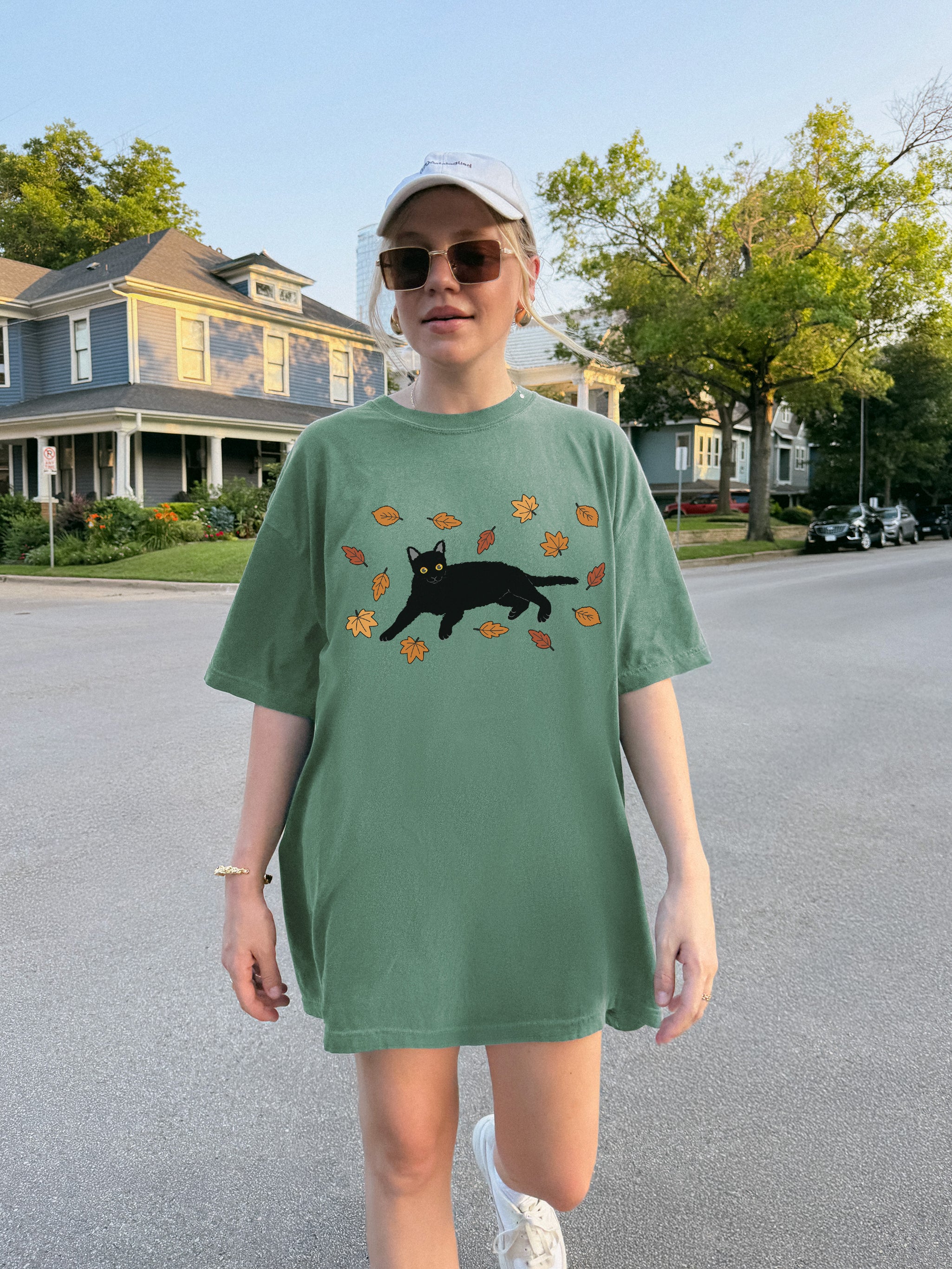 Fall Black Cat Tee