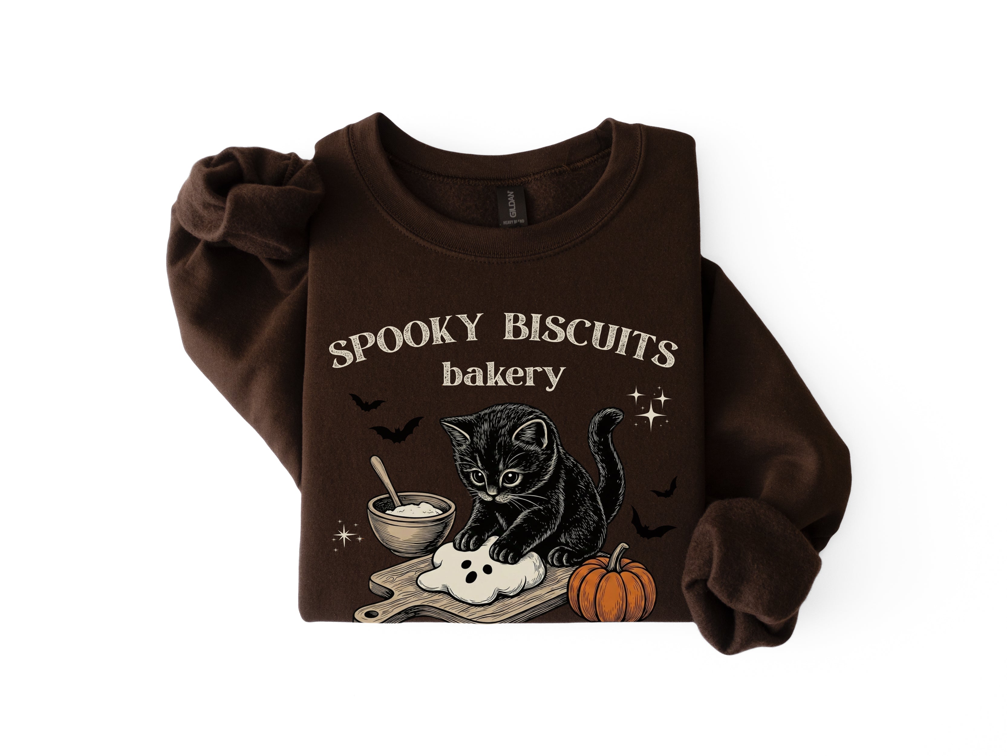 Spooky Biscuits Bakery Cat Sweatshirt