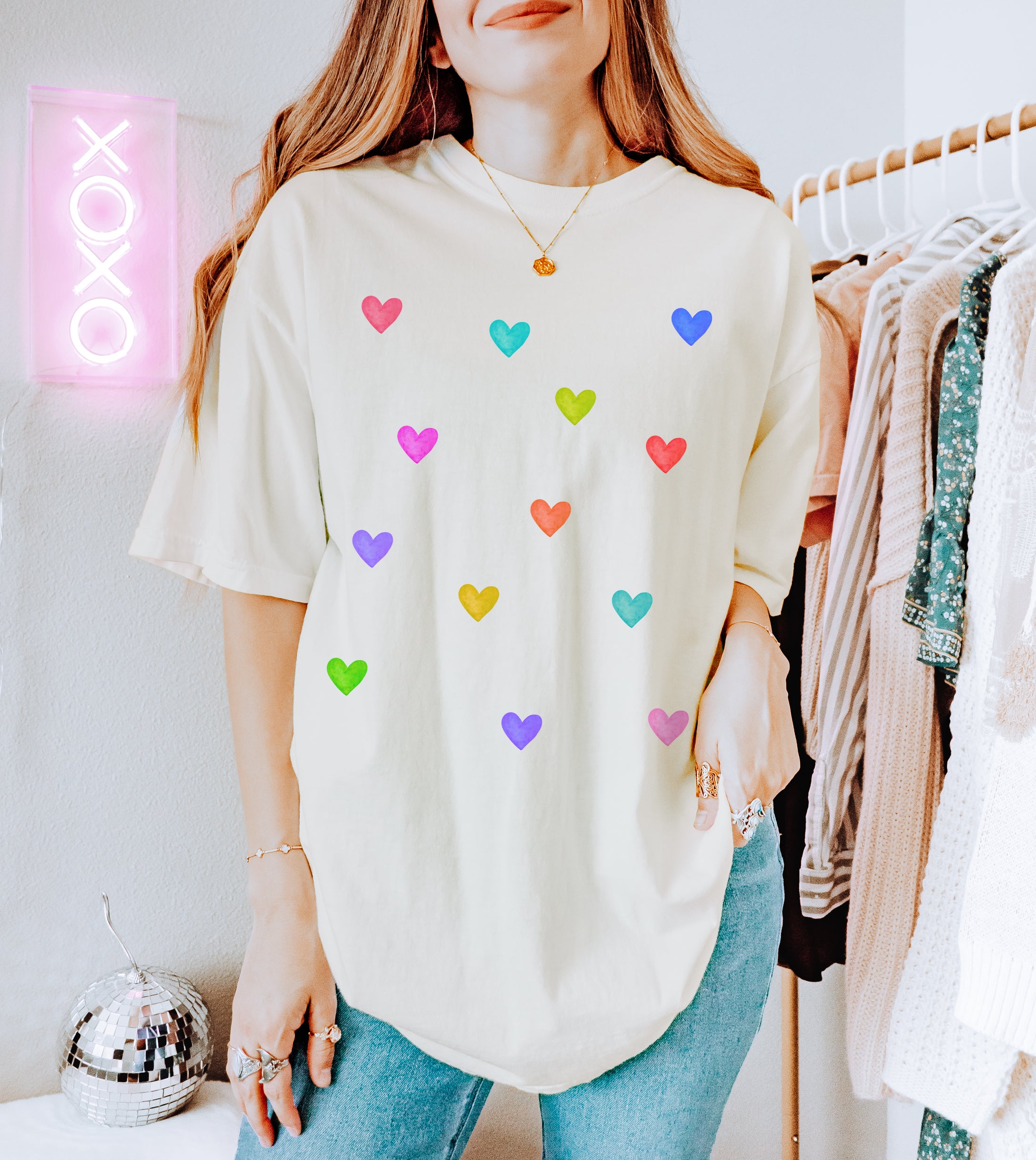 Colorful Hearts Tee