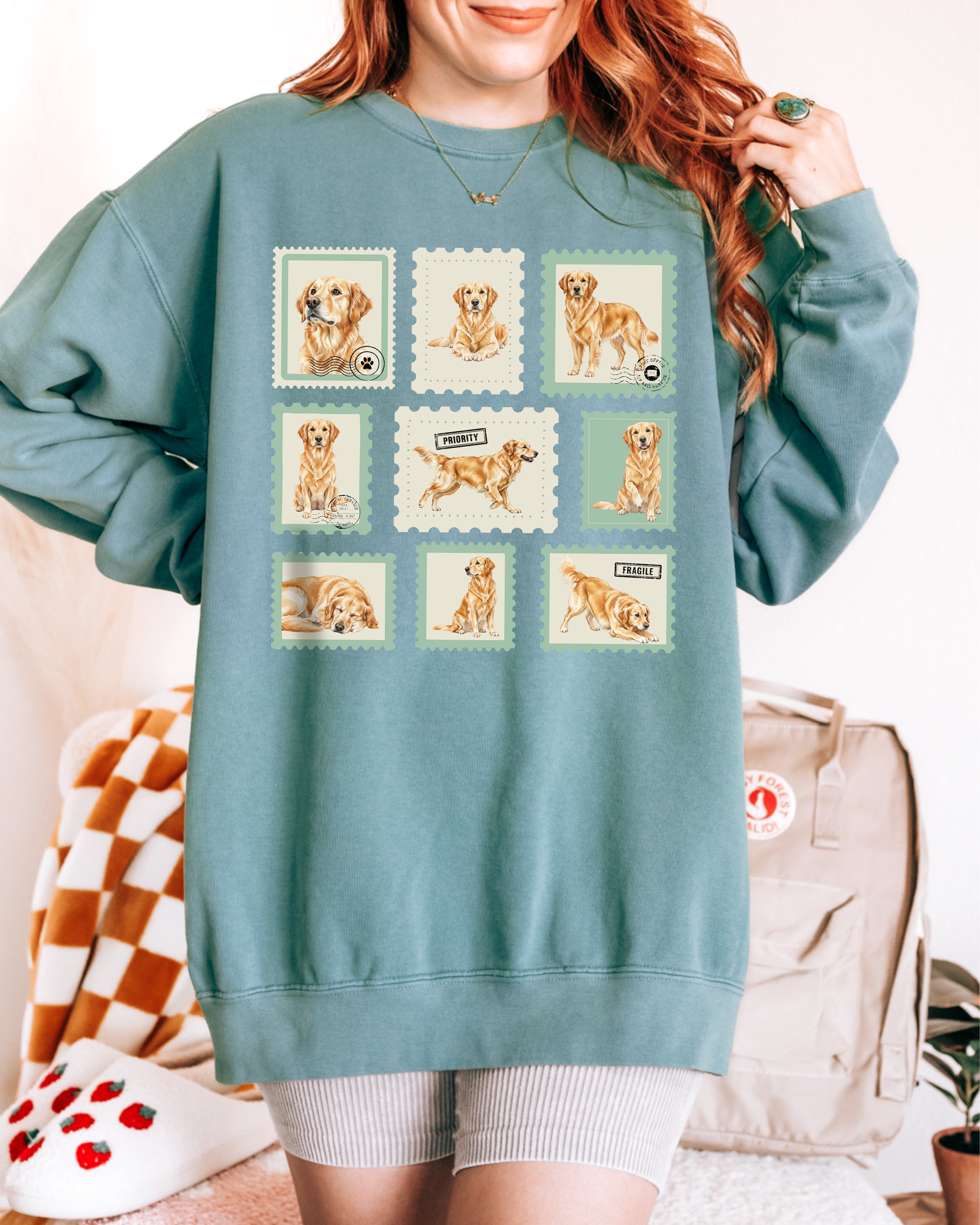 Vintage Golden Retriever Stamp Sweatshirt