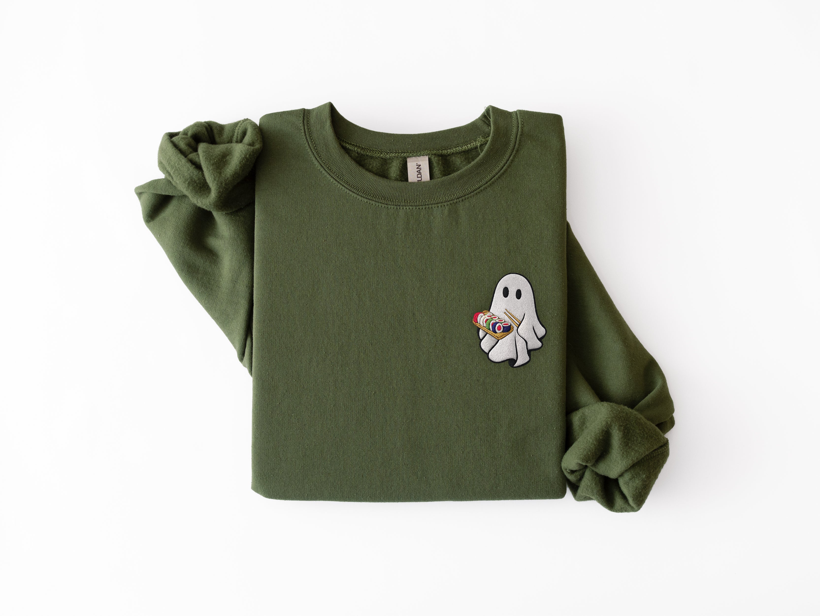 Embroidered Sushi Ghost Sweatshirt