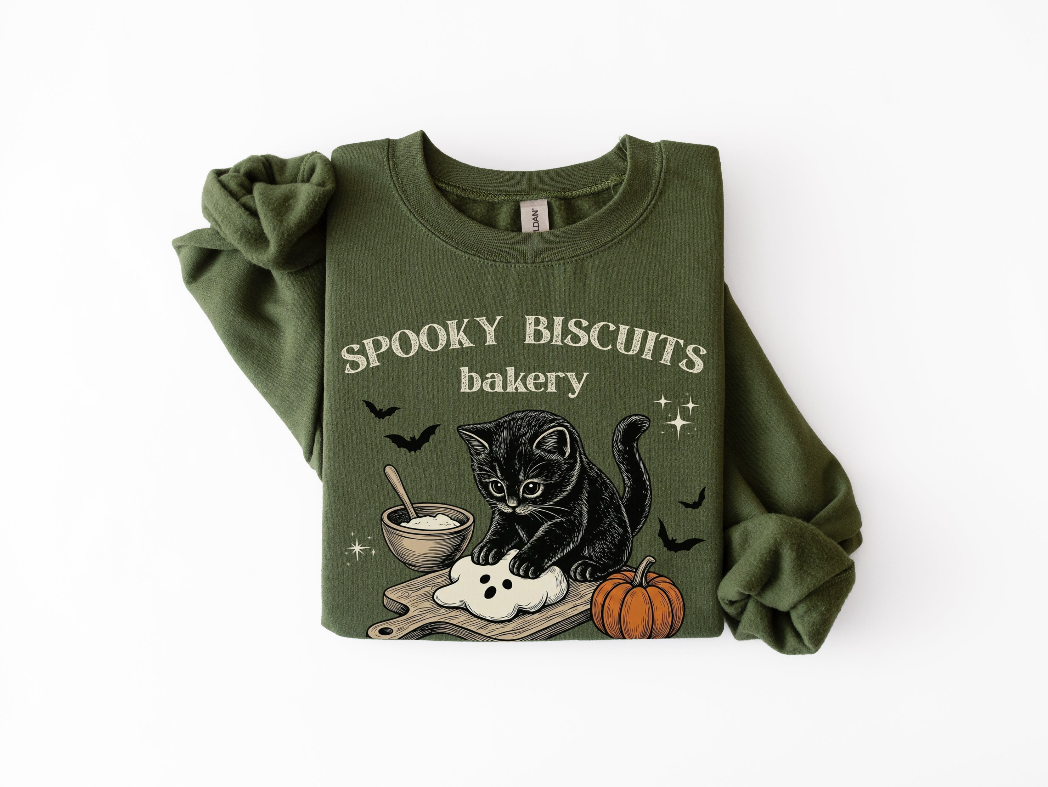 Spooky Biscuits Bakery Cat Sweatshirt