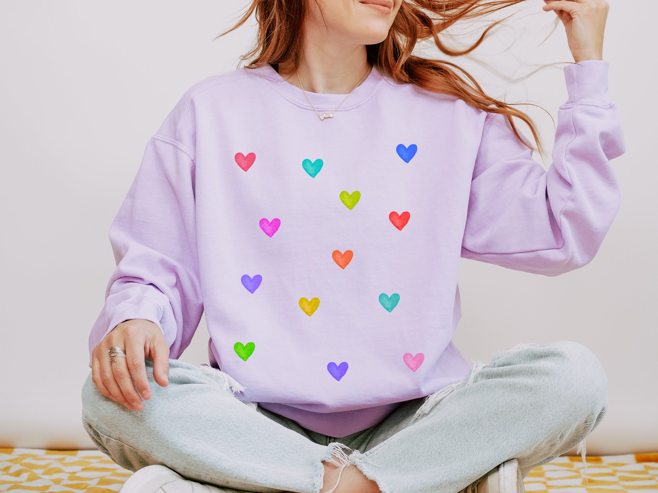 Colorful Hearts Sweatshirt