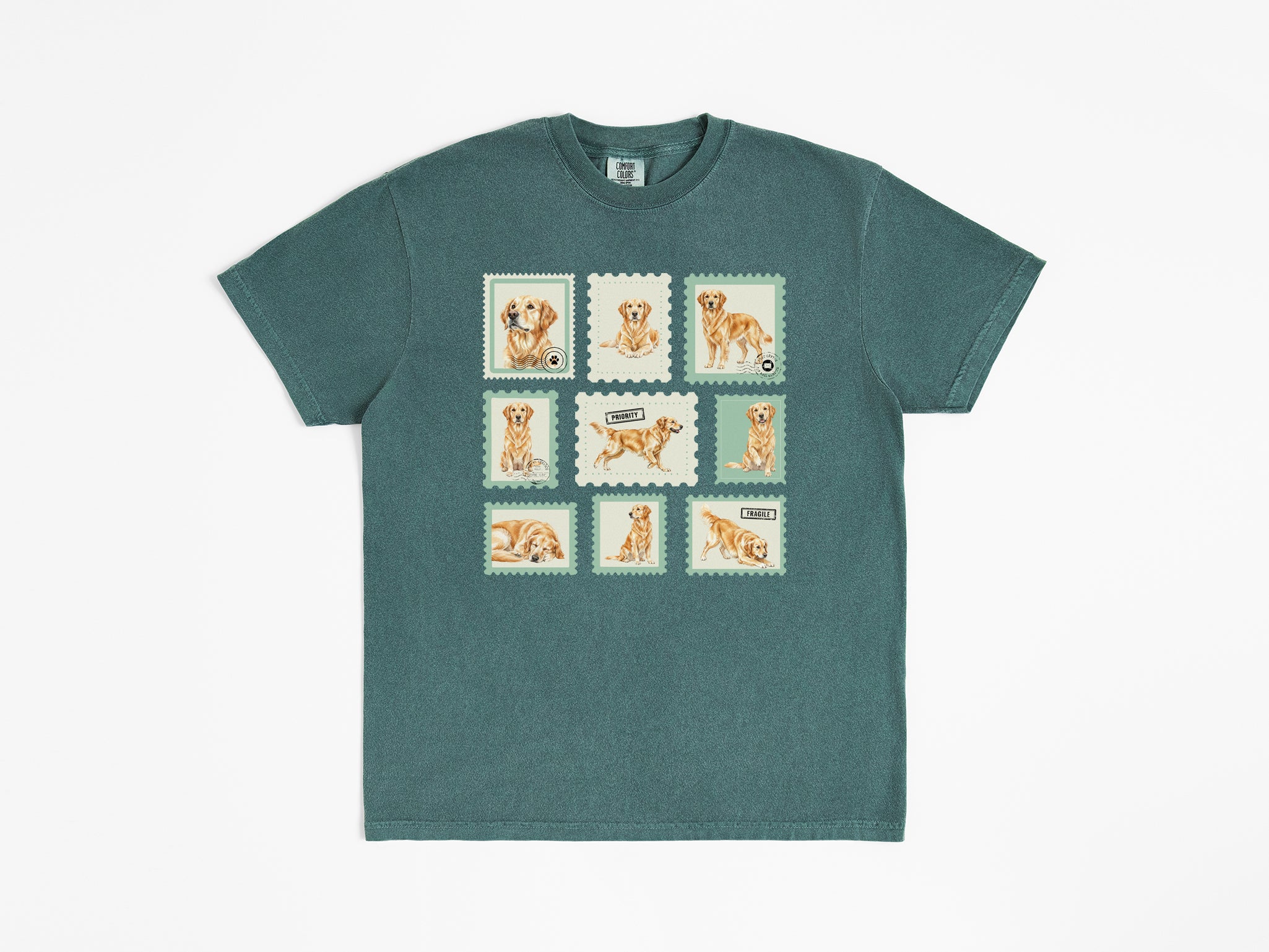 Vintage Golden Retriever Stamp Tee