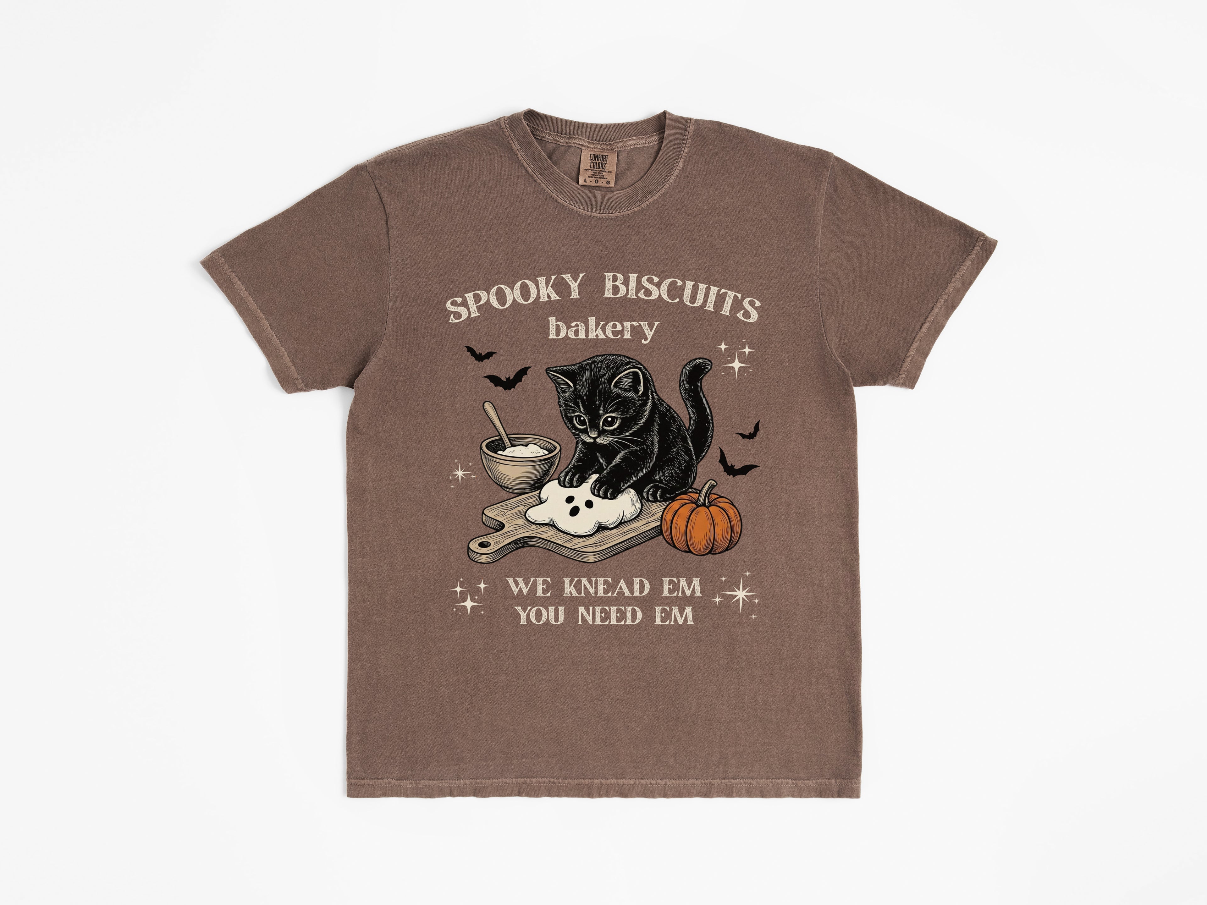 Spooky Biscuits Bakery Cat Tee