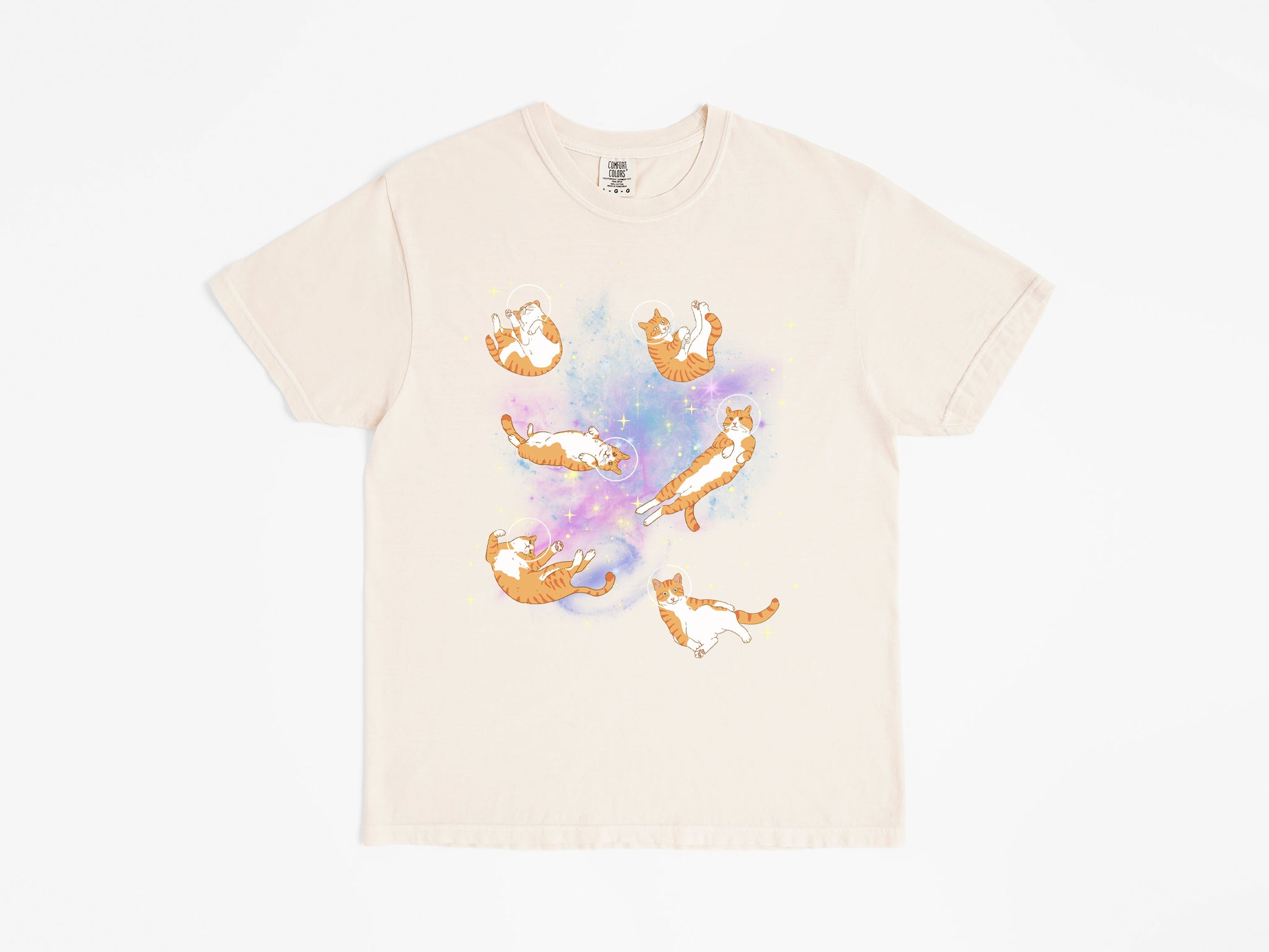 Orange Tabby Cats in Space Tee