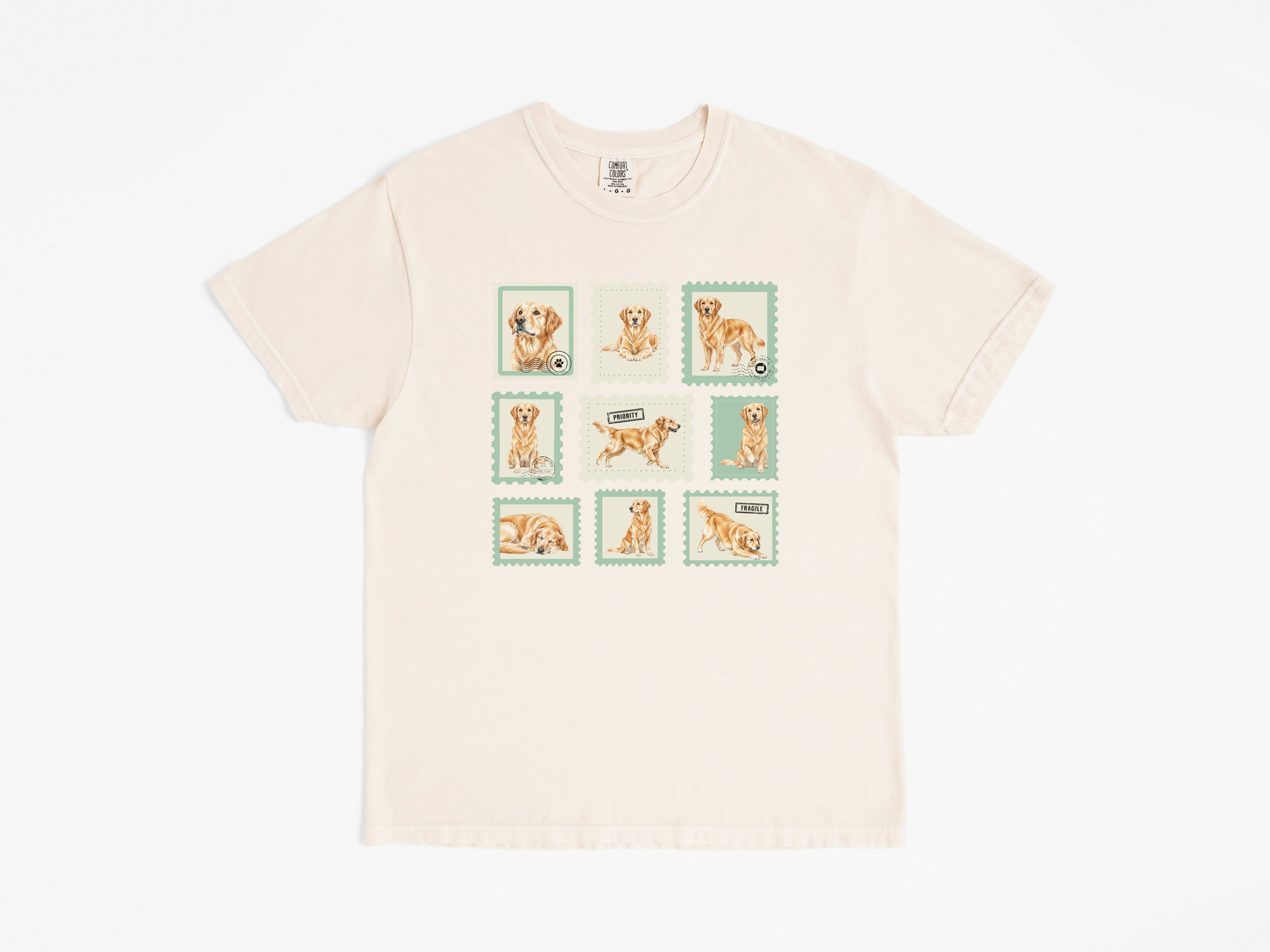 Vintage Golden Retriever Stamp Tee