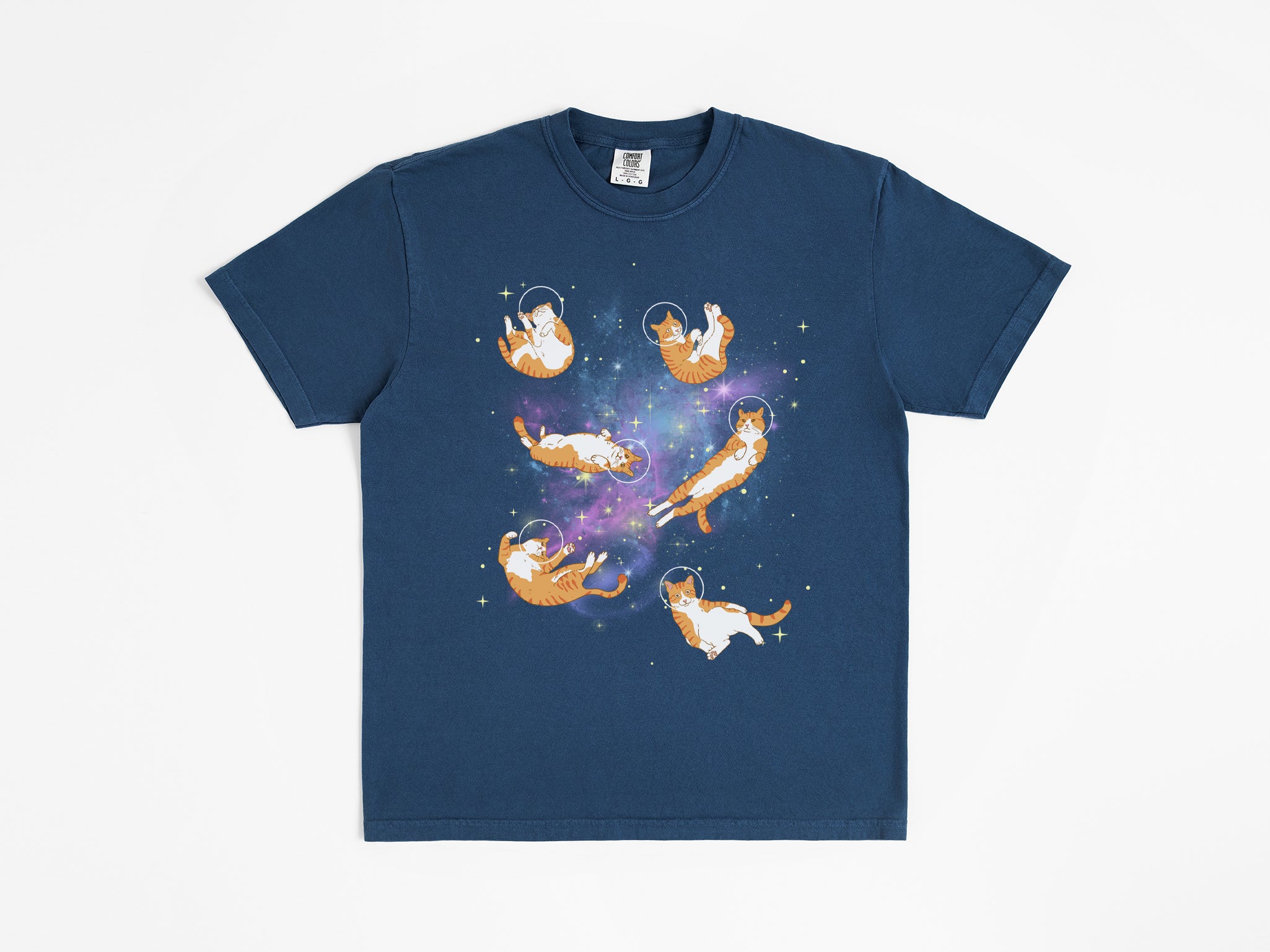 Orange Tabby Cats in Space Tee