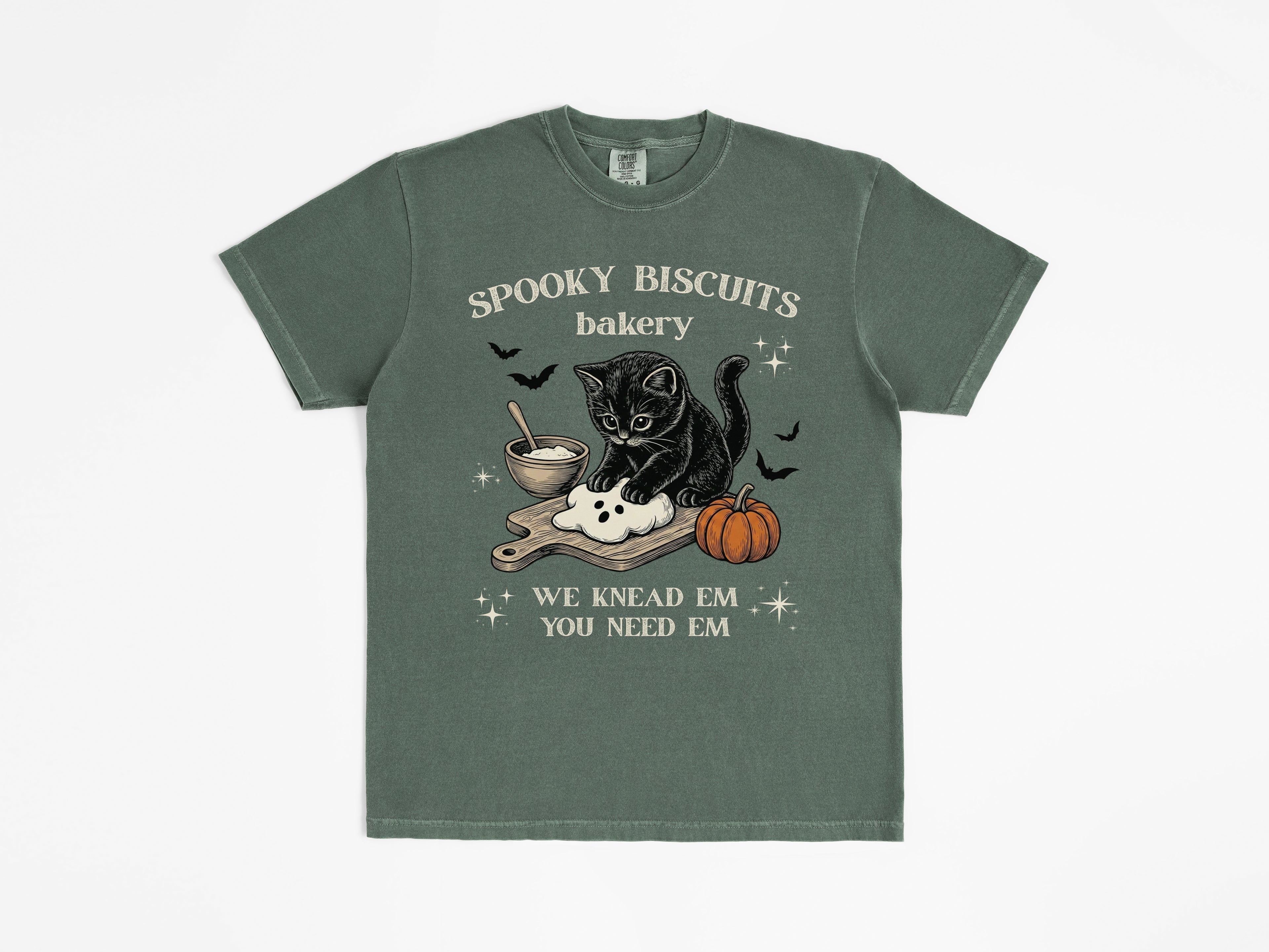 Spooky Biscuits Bakery Cat Tee