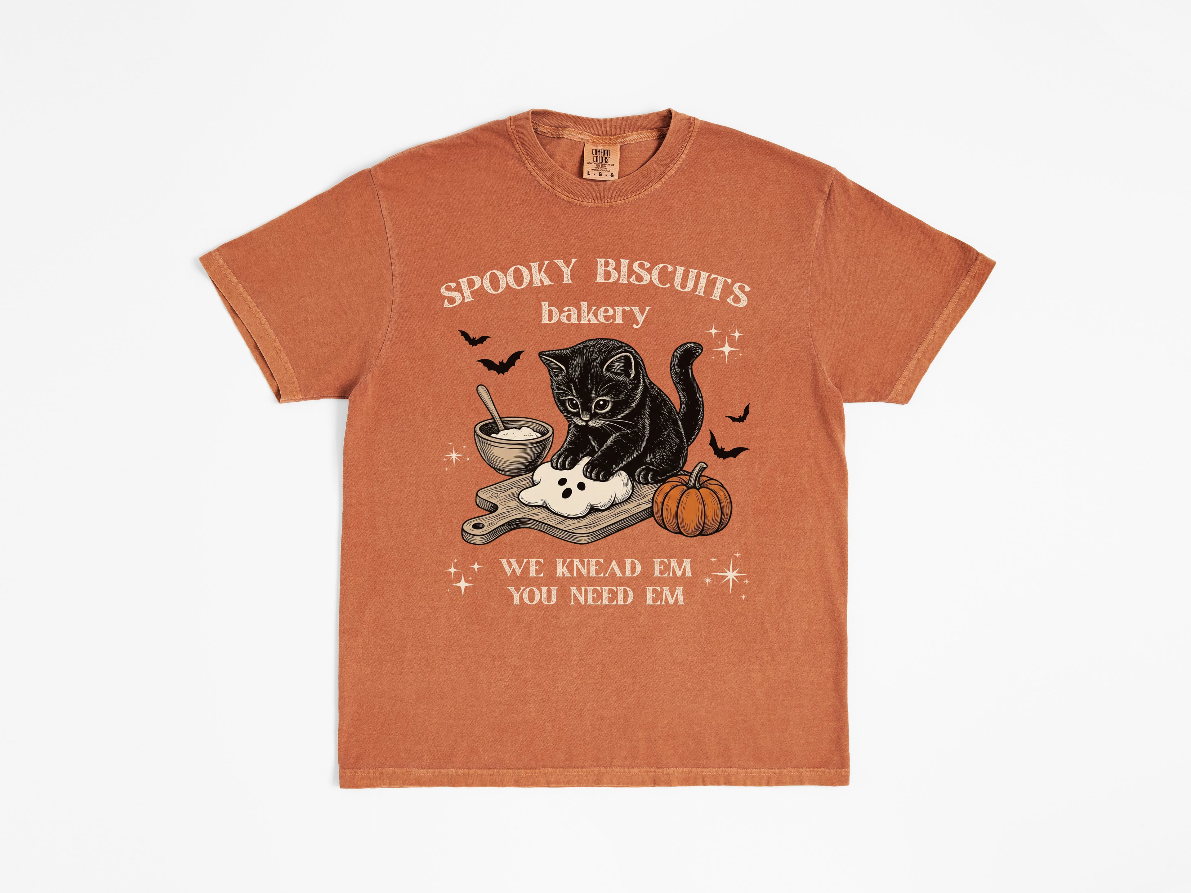 Spooky Biscuits Bakery Cat Tee