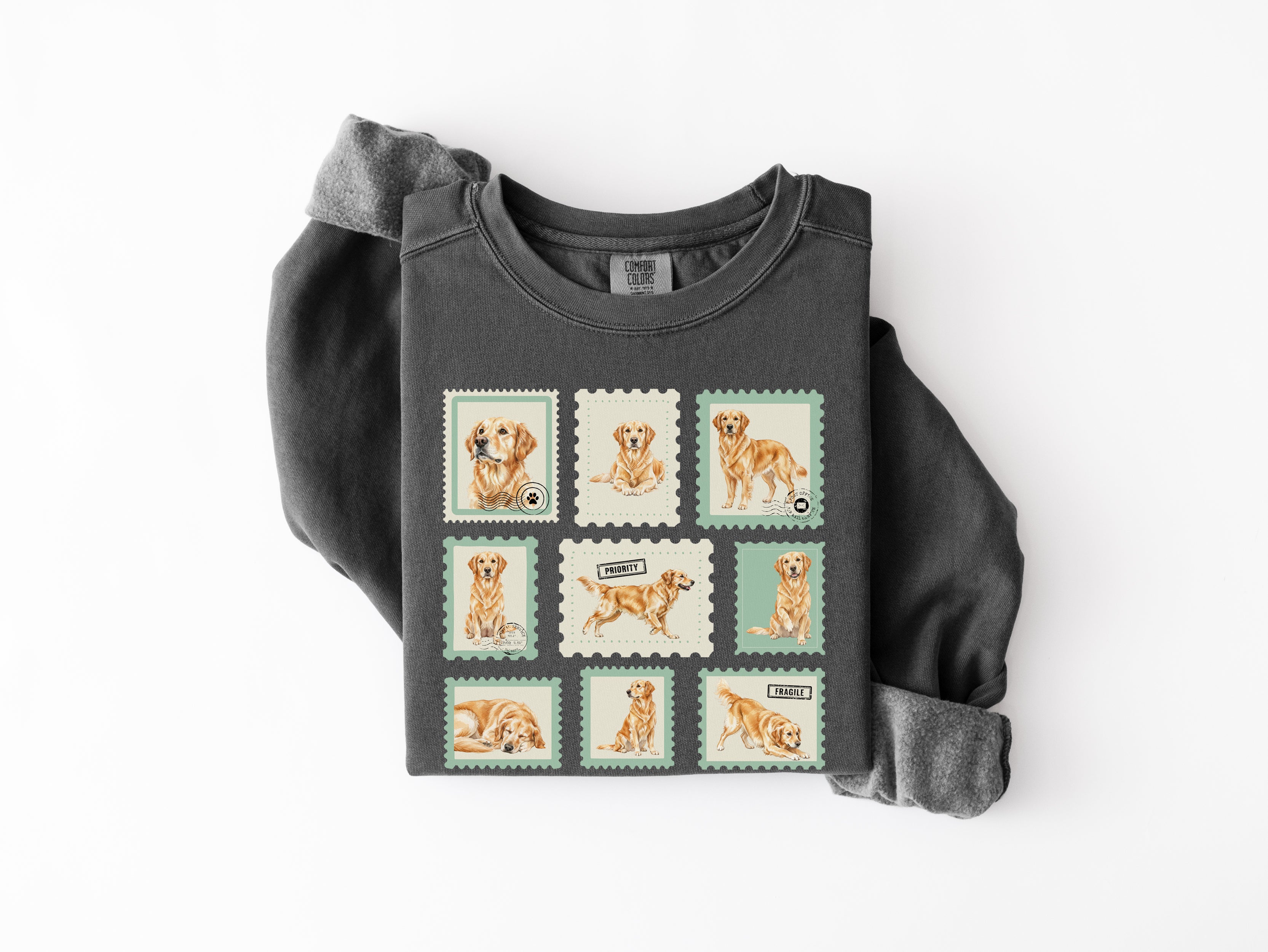 Vintage Golden Retriever Stamp Sweatshirt