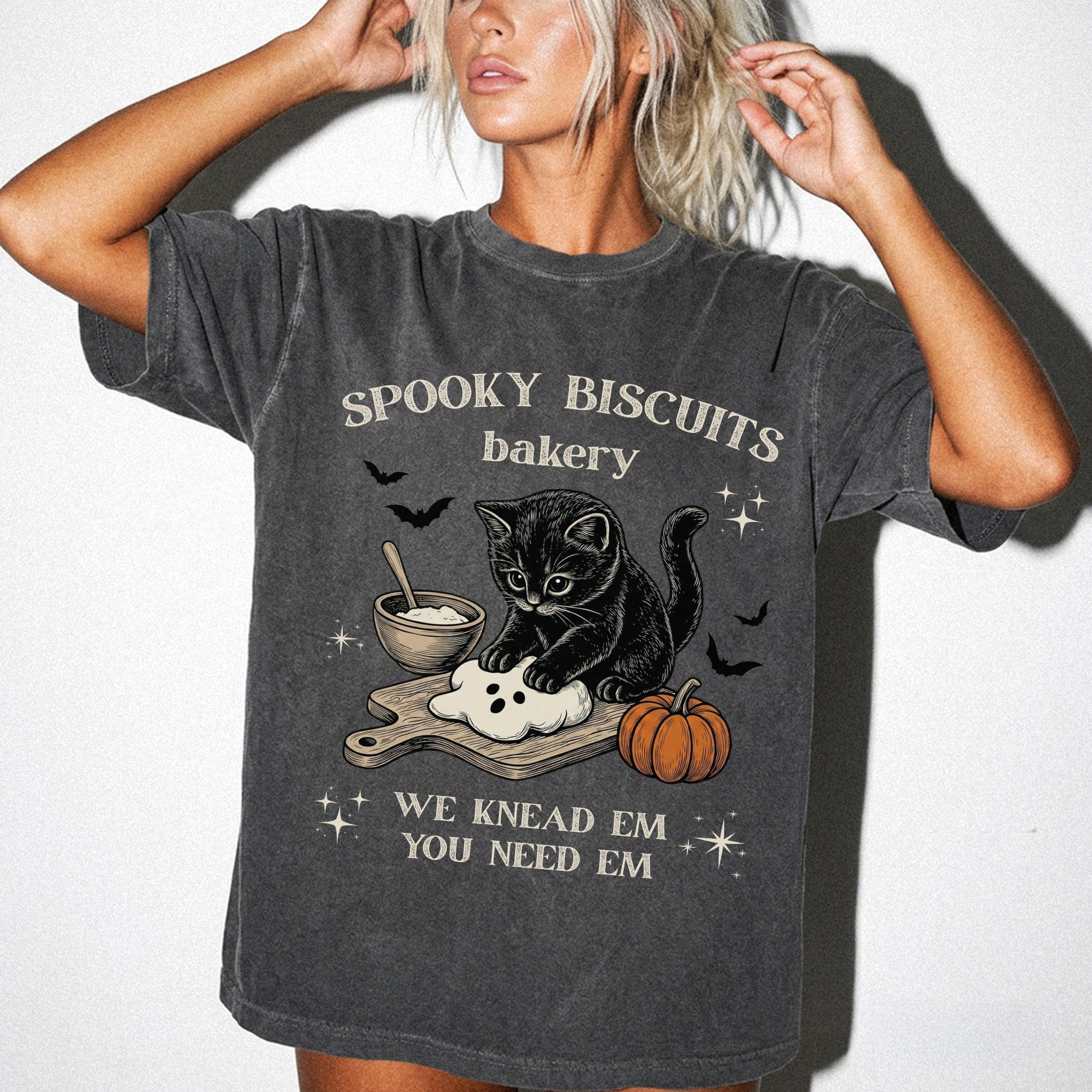 Spooky Biscuits Bakery Cat Tee