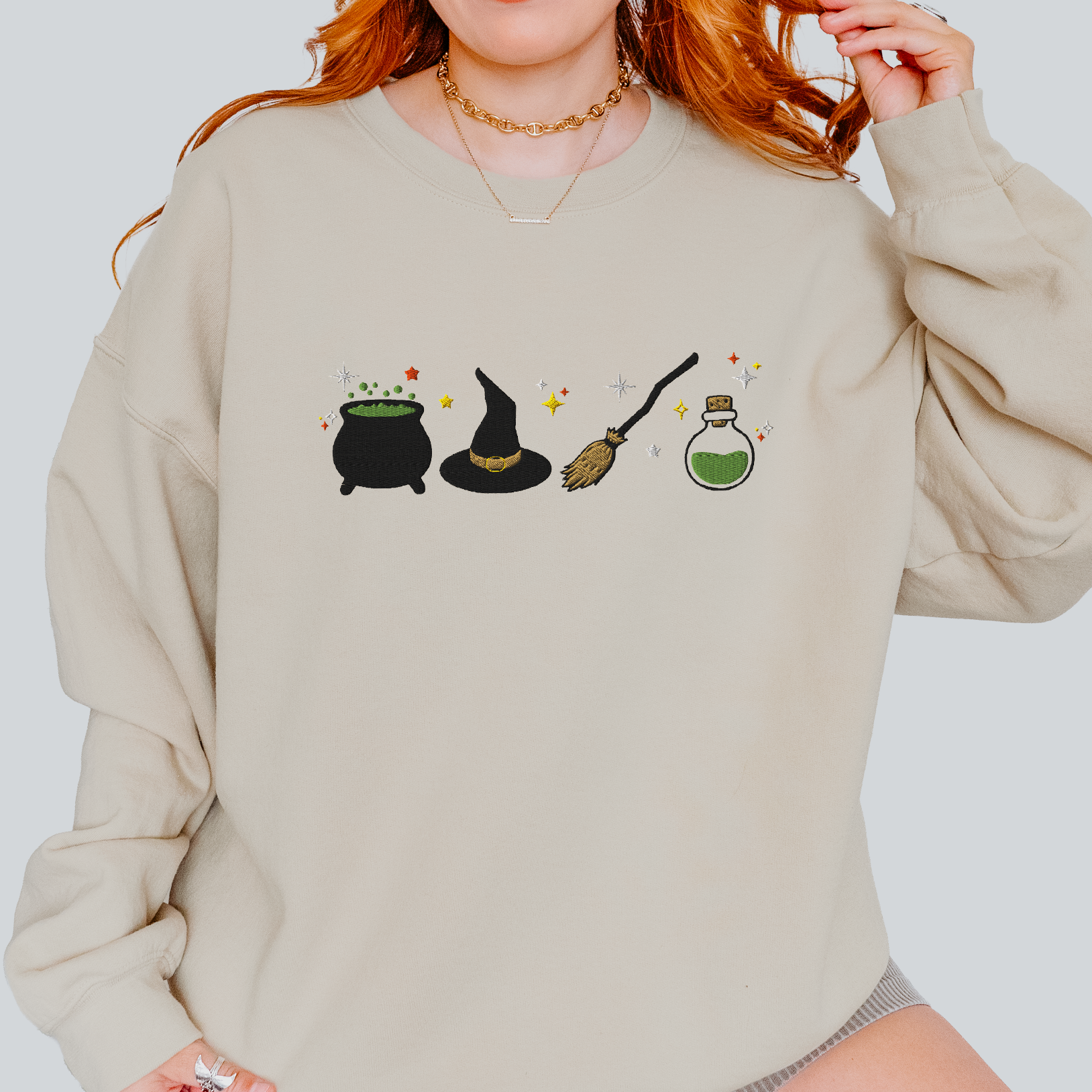 Embroidered Witch Sweatshirt