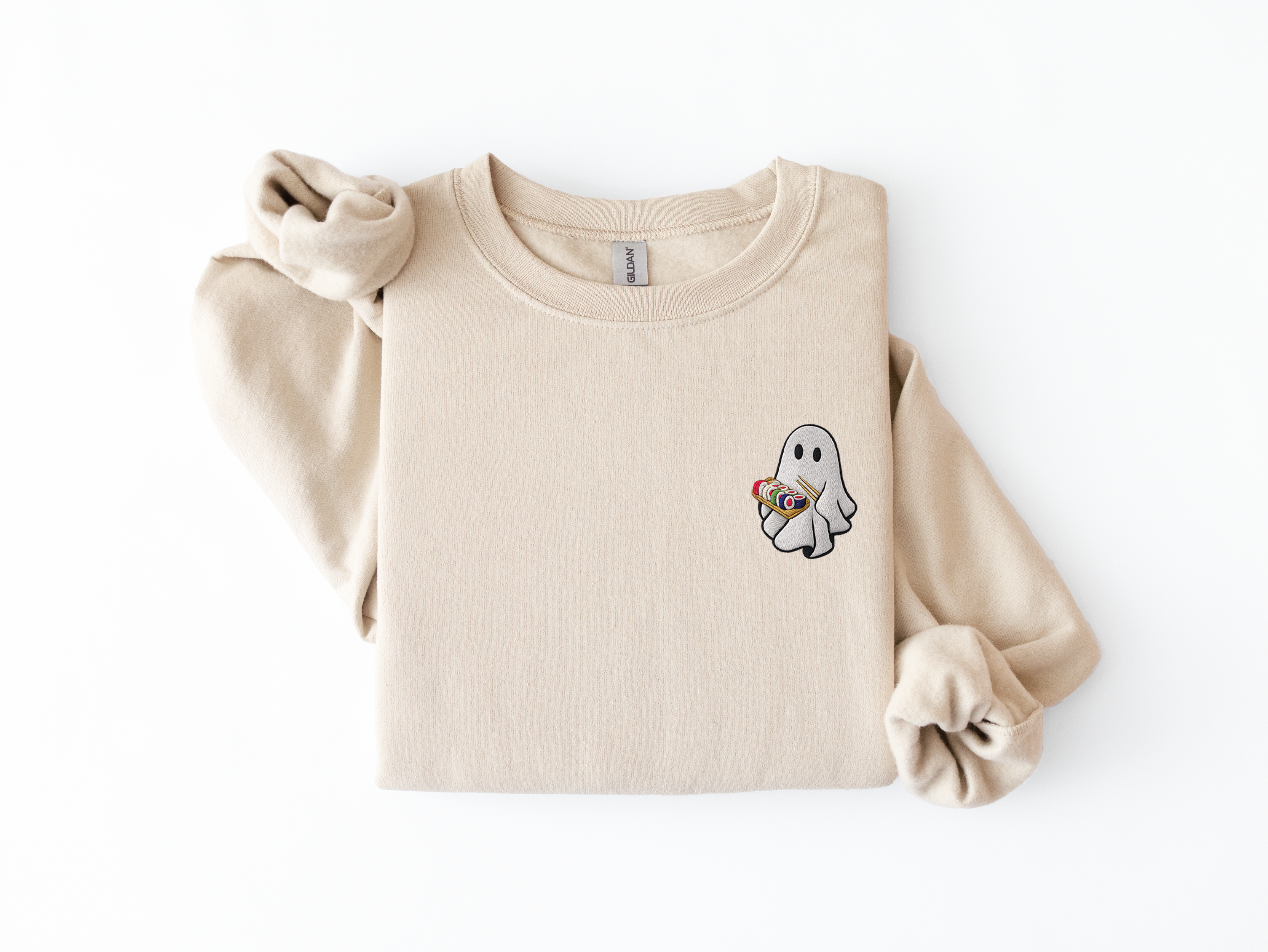 Embroidered Sushi Ghost Sweatshirt