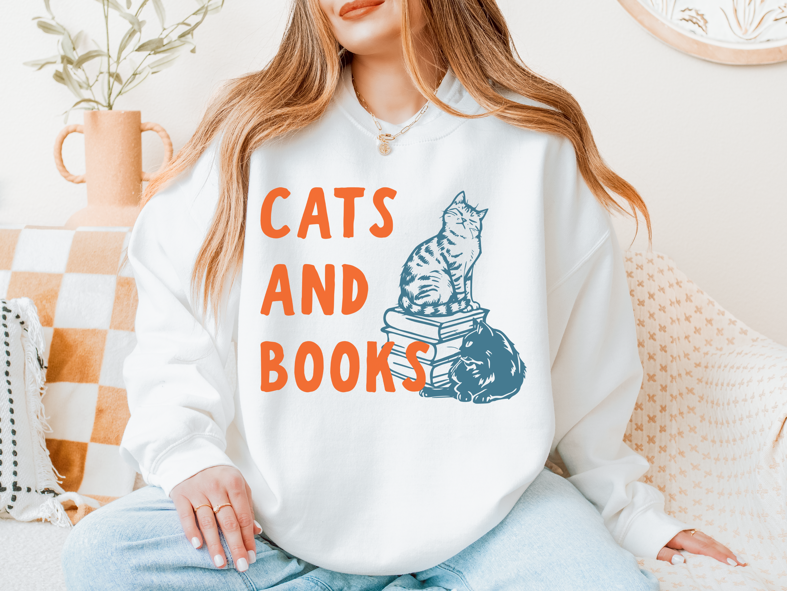 Cats and Books Sweatshirt