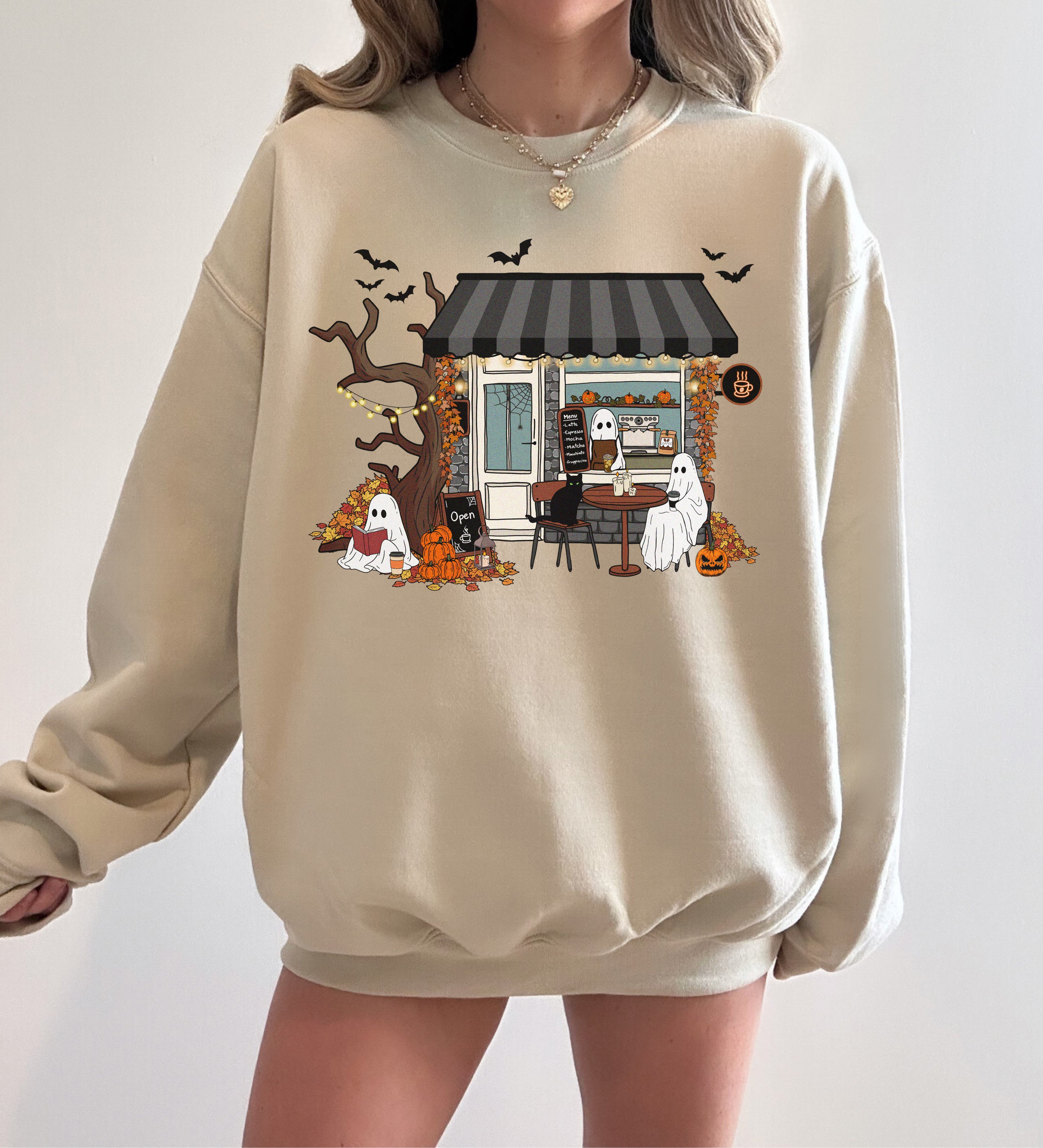 Spooky Ghost Coffee Sweatshirt